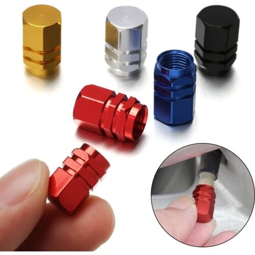 4pcs Waterproof Aluminum Alloy Car Wheel Tire Valve Caps Tyre Rim Stem Covers Airdust For Automobiles Motorcycles Trucks Bikes