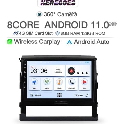 CarPlay 2Din Android 10 Car DVD Player For Toyota Land Cruiser 200 LC200 2015 2016 2017 2018 Navi GPS Wifi Bluetooth RDS Radio