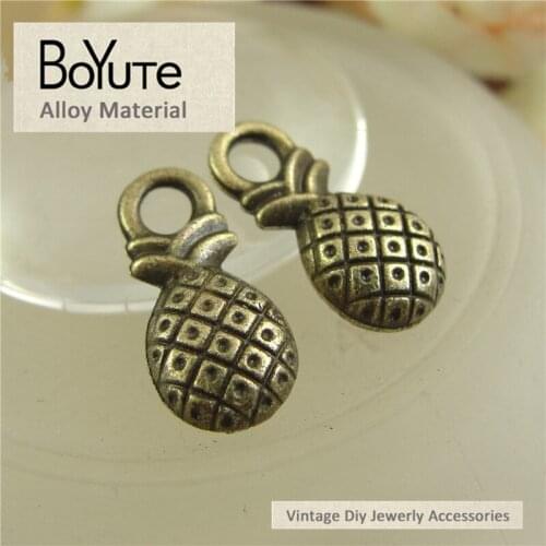 BoYuTe (100 Pieces/Lot) 7*14MM Antique Bronze Metal Pineapple Charms Pendants for Necklace Bracelet Jewelry Making Diy Handmade