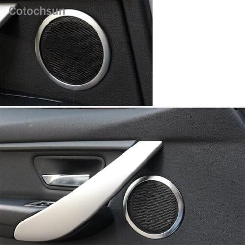 Cotochsun 4pcs/set Car styling Stainless Steel Interior Door Speaker ring trim case for BMW F30 F34 F35 316 318 320 328 325 3GT