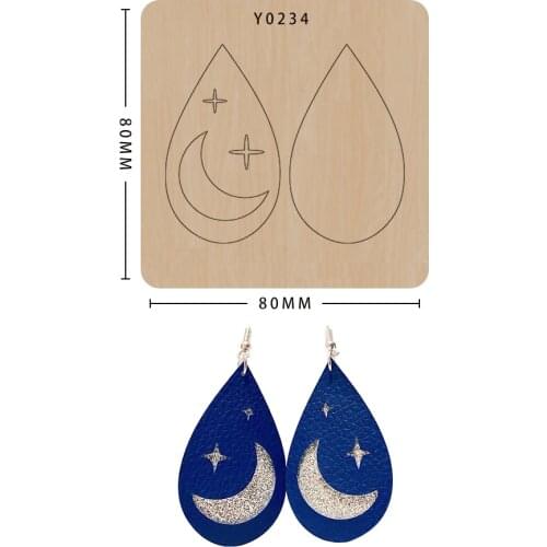 Wood Die Cut Diy 2021 Water Drop Moon New Earrings Pendant Scrapbook Decoration Supplies Suitable For Sizzix Big Shot Machine