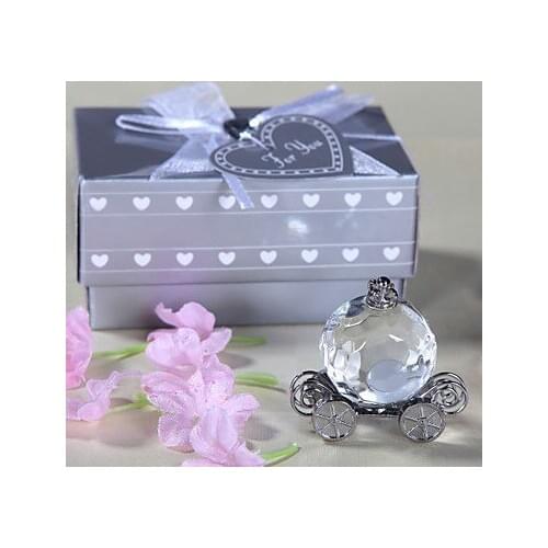 DHL 80pcs Crystal Pumpkin Coach Favors Crystal Carriage Baby shower baptism wedding favors party gifts