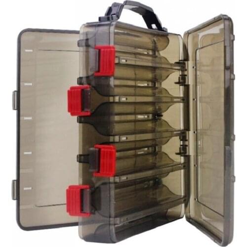 10 Compartments Double Sided Fishing Tackle Box Visible Hard Fishing Lure Minnows Hooks Accessory Storage Case Container