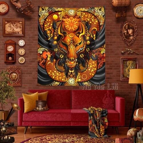 Tapestry Wall Hanging Japanese Art Anime Fox Mask Steampunk Home Wall Creative Decoration