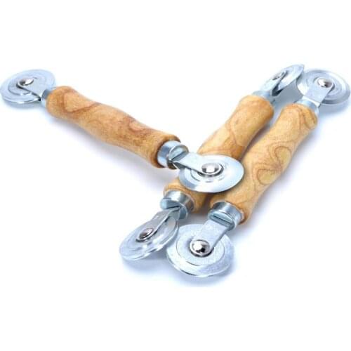 Screen Rolling Tool with Wooden Handle and Steel Wheels for Installing Window and Door Screens