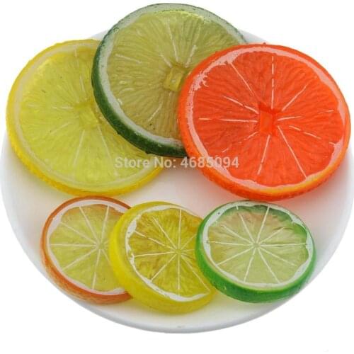 Gresorth Premium Artificial Fruit Slice Fake Orange Green Yellow Lemon Collection Photography Props