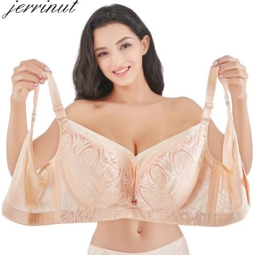 Jerrinut Plus Size Bra Lace Bralette Underwear Womens Bra Large Size Women Sexy Ultra-thin Lingeries Women Bras Plus Size