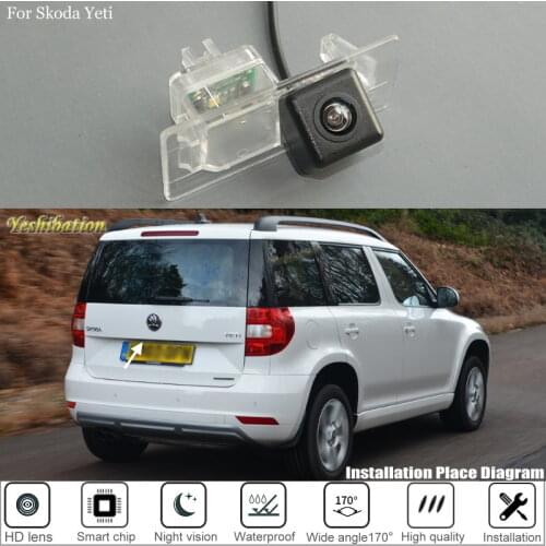 Yeshibation Reverse Camera For Skoda Yeti (5L) 2014~2017 Facelift with LED HD CCD Night Vision Waterproof Car Rear Camera