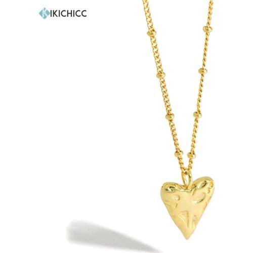 Kikichicc New 925 Sterling Silver Gold Hollow Heart Pendant Luxury Long Chain Women Fashion Jewelry Luxury Wedding Party