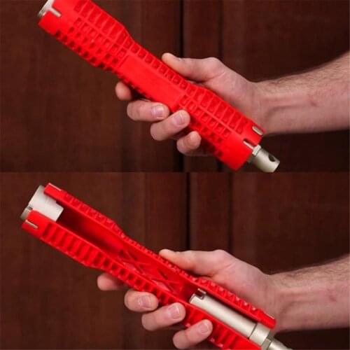 1PCs Faucet and Sink Installer Wrench Red Lightweight Extra-Long Design Tool