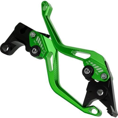 For Kawasaki Z125 Z250 Z300 Z650 Z750 Z800 Z900 Z1000 Versys Vulan 650/1000 5D Short Green Clutch Brake Levers Adjustable CNC