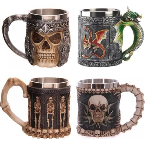 Creativity 3D Gothic Skull Decorative Multi Skull Tankard Mug Drinking Mugs Gifts Coffee Wine Beer Tea Mugs Halloween Gift
