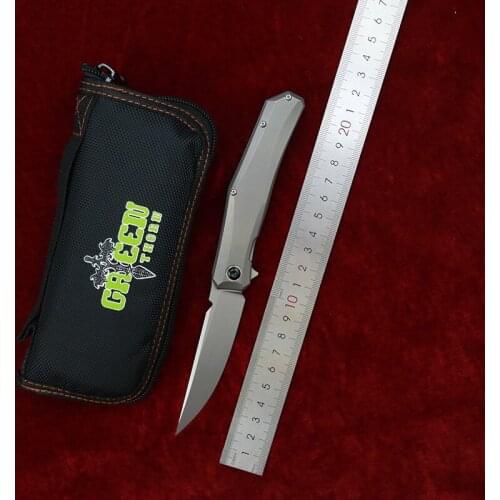 Green Thorn Mini Persian D2 Blade Titanium Alloy Handle Camping Outdoor Fruit Knife Practical Folding Knife EDC Tool