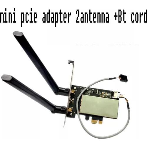 PC Desktop Wireless Adapter Mini PCIE to PCI-E PCI express WiFi Bluetooth Converter 2 Antenna