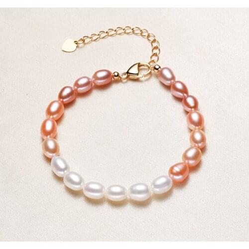 Wholesale Genuine Natural Freshwater 5-6MM Pearl Bracelet Hot Cheap Bangle Fashion Jewelry Nice Party Gift Present, 10pcs/lot