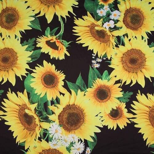 Sunflower design vintage fabric Retro style fabric Calico Printed cotton fabric for DIY Bag 1 order=50cm*140cm