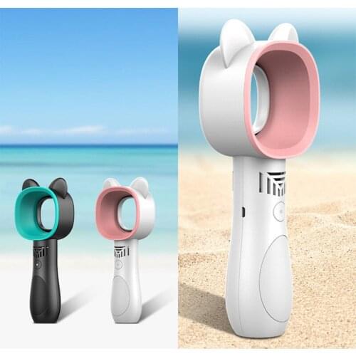 Mini Handheld Bladeless Fan Cute Cat Usb Rechargeable Mute Without Vane Cooling Air Portable Home Outdoor Cooler 2021 Desktop