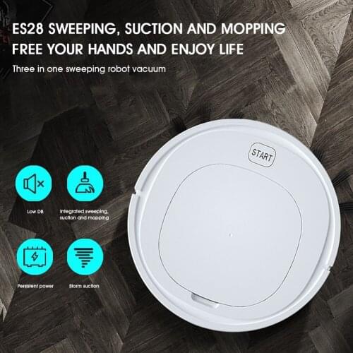 Robot Vacuum Cleaner USB Rechargeable Smart Sweeper with Strong Suction Low Noise for Home Office Use