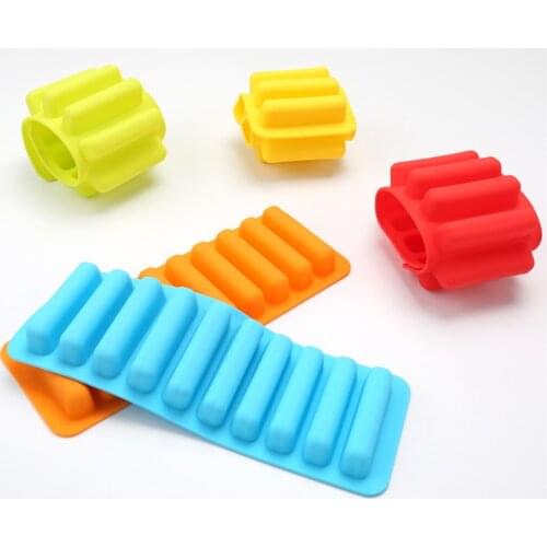 10 Grids Silicone Ice Cube Tray Mold Chotolate Biscuit Clay Mould Creative Ice Cream Tools Forma De Gelo Ice Mold Popsicle