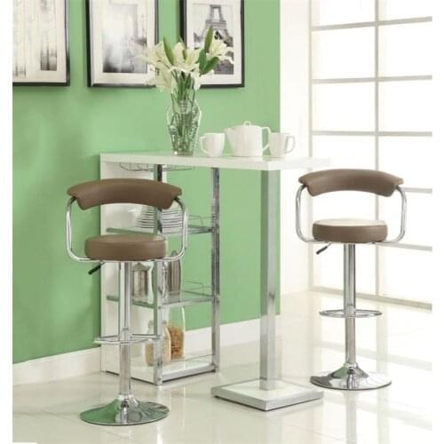 2pcs Modern Rotating Bar Stool Chairs Adjustable Lifting Swivel Synthetic Leather Bar Chair with Handrail For Living Room HWC