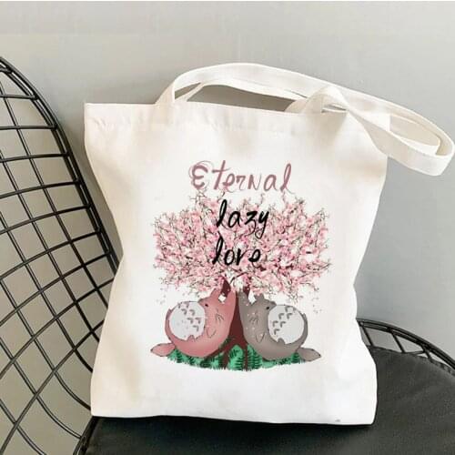 Women Elegant Canvas Bag Handbags Shoulder Bags Casual Shopping Girls Handbag Ins Style Abstract Cartoon Gift Recycle Tote Bag