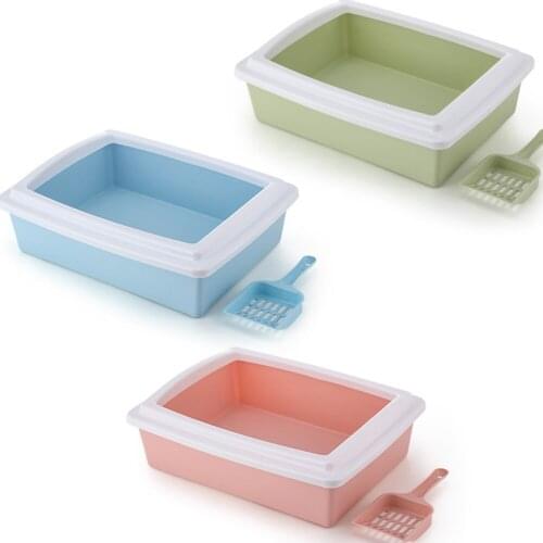 Pet Toilet Bedpan Anti Splash Cats Litter Box Cat Tray With Scoop Kitten Dog Clean Toilette Home Plastic Sand Box Cat Supplies