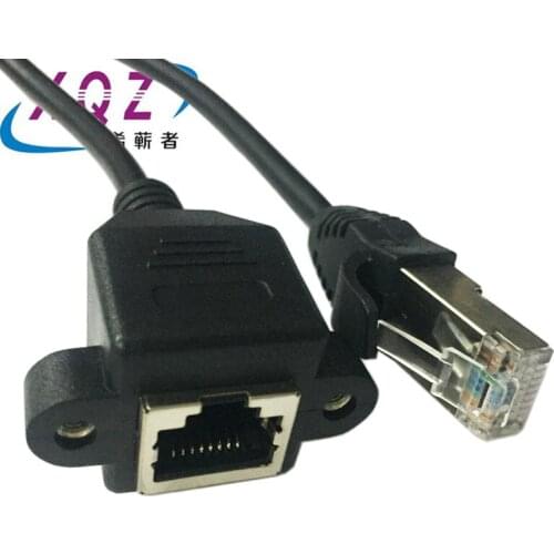 RJ45 extension cable RJ45 male to female cable 8pin screw panel mount ethernet lan extension cable patch cord extension cable