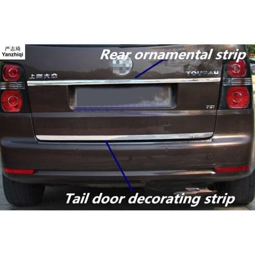 Stainless steel tail door Trunk decoration sequins Car stickers Accessories Car Styling for VW Volkswagen 2008-2015 Touran