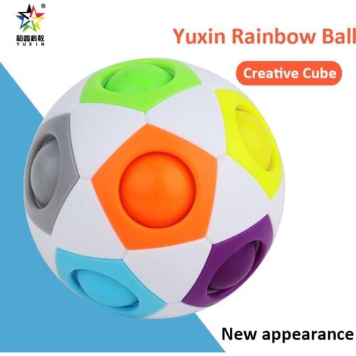 Fun Creative Spherical Magic Cubes Speed Rainbow Football Ball Children Kids Magic Rainbow Cubes Learning Education Puzzle Toys