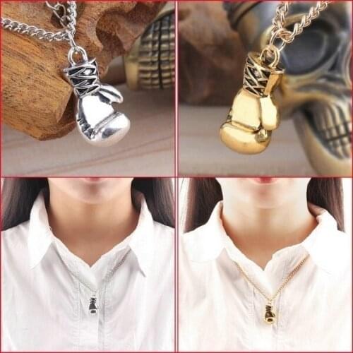Vintage Boxing Gloves Paired Pendant Necklaces For Women Men Hip Hop Couple Necklaces Sport Fitness Party Fashion Jewelry