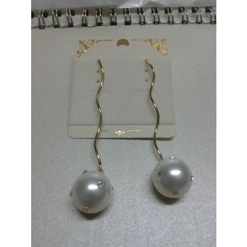 Long Earrings for Women White Simulated Pearl Rhinestone Charm Twist Punk Dangle Earring Brincos Oorbellen Pendientes Orecchini