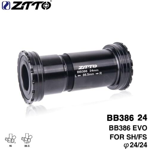 ZTTO BB386 CERAMIC 24 EVO Threaded Lock Press Fit Bottom Bracket for BB386 Frame to 24mm Crankset Quality Bottom Bracket Adapter