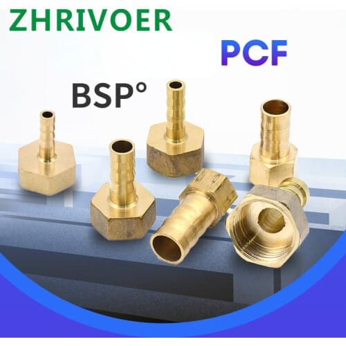 1 / 8 "1 / 4" 1 / 2 "3 / 8" BSP Female Copper Connector Pagoda Type Brass Hose Connector 4mm-19mm Barb Tail Connector Adapter