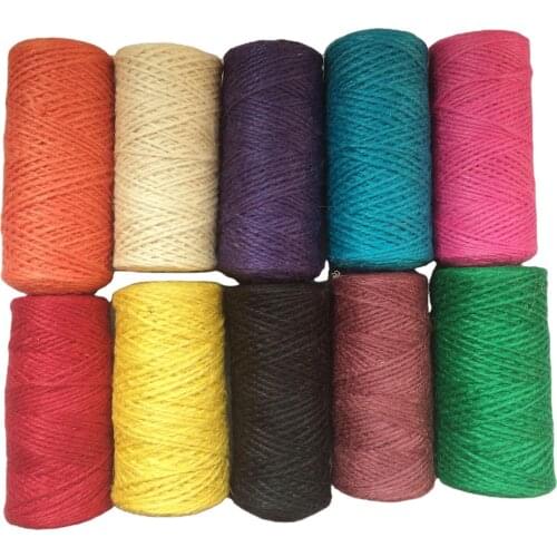 1 Piece 100m spool colored 100% natural jute twine ,jute rope, jute thread 10 kinds color choose