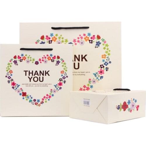 10Pcs Large Size Printed Paper Handbag Clothes Books Packaging Paper Bags Wedding Engagement Love Gift Bags