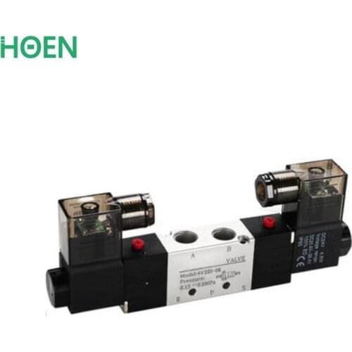 5 Way 2 Position Electir Solenoid Valve 4V220-08 1/4" Port Size DC12V 24V AC110V 220V Pneumatic Parts Air Control Valve