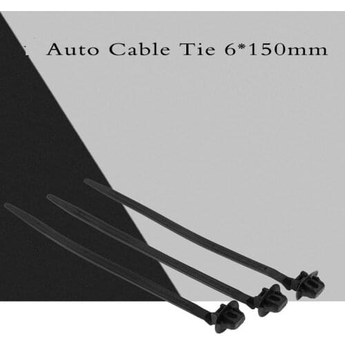 Auto Cable Tie Wrap Cable Fixed Fasteners Clips Car Cable Fastening Zip Strap for All cars 6*150mm 50pcs