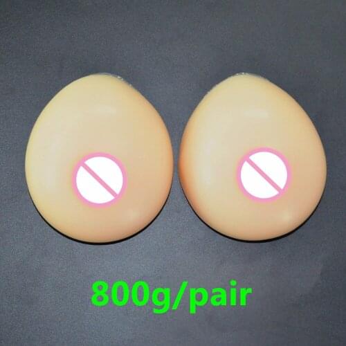 800g/pair C cup Full Silicone Breast Forms Enhancer Cross Dresseing Skin Fake Boobs Pear Cut Silicone Breast Forms False Boobs