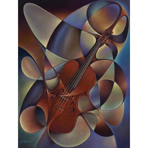 Abstract oil painting Music Dynamic Violin Hand painted canvas artworks colorful painting for bedroom living room wall art Gift