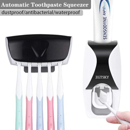Automatic Toothpaste Squeezer Toothbrush Holder Bathroom Bathroom Toothpaste Toothbrush Rack