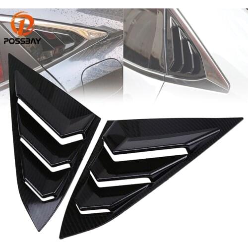 POSSBAY Automobiles Window Louver Quarter Side Scoop Cover Fit for Honda Civic Sedan 2016-present ABS Plastic Rear Window