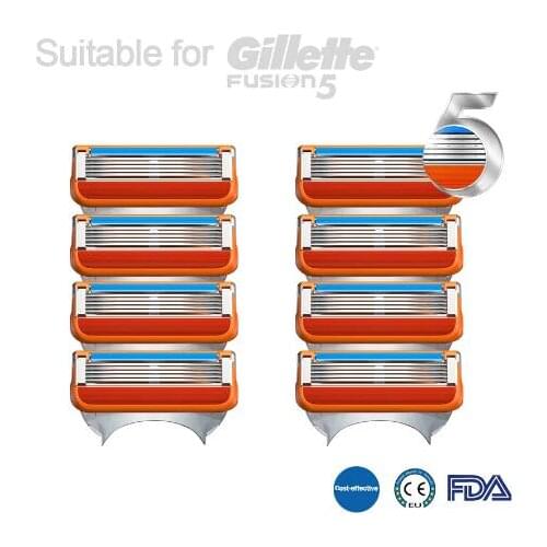 4pcs Razor Blades Compatible for Gillette Fusion Excellent Shaving 5 Layers For Men Face Care or Mache 3