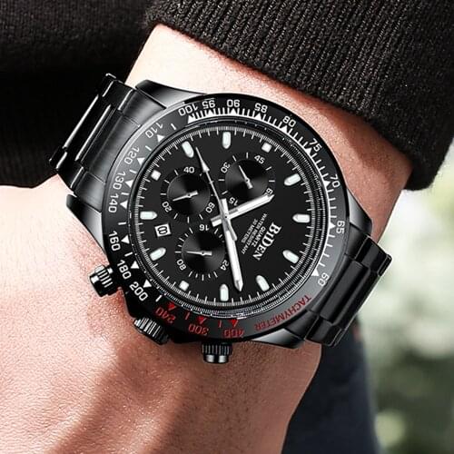 Top Brand Mens Watches Fashion Automatic Date Waterproof Full Stainless Steel Quartz Watch Business Classic Dive Male AAA Clock