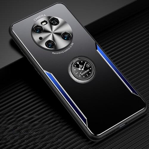 For OHuawei Mate 40 30 20 Pro Case Luxury Hard with stand ring Shockproof protective Back Cover Case for huawei mate 20 lite