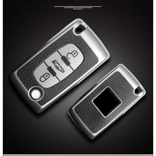 TPU Flip Folding Car Key Case Cover For Peugeot 206 407 307 607 For Citroen C2 C3 C4 C5 C6 berlingo Remote key shell 2/3 Button