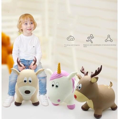 Baby Inflatable Vaulting Horse Small Rocking Horse Baby Kindergarten Rubber Horse Thick Explosion-Proof Outdoor Ride on Toys