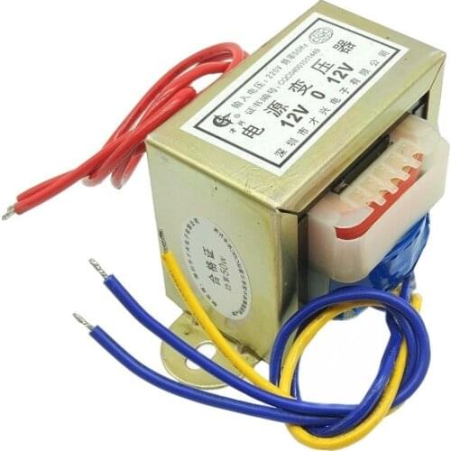 EI-50W transformer AC AC220V to double 12V 12V-0-12V 12V*2 50W 2A copper 50VA