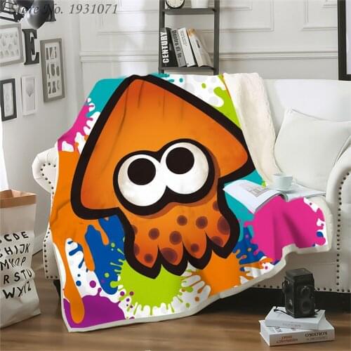 Game Splatoon Octopus Blankets Colorful Printing Blanket Anime 3D Print Sofa Travel Throw Blankets Boy Girl Bedding Plush Quilt