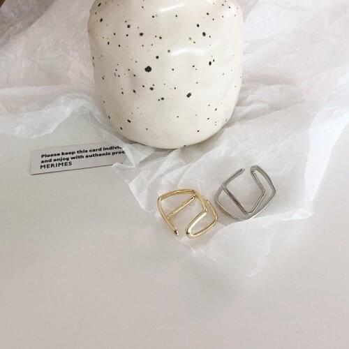 Korean Fashion Gold Silver Color Square Ear Cuff Fake Piercing Clip on Faux Earrings for Women Mini Geometric Earcuff Jewelry