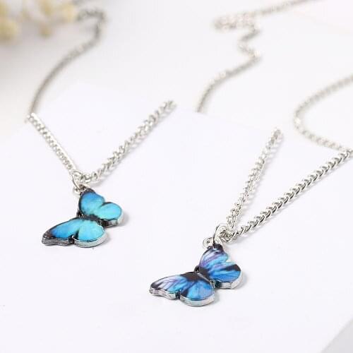 Korean collares Butterfly Necklace For Women Choker Chain Acrylic Pendant Necklaces Fashion aesthetic Jewelry collier femme